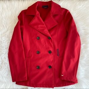 Tommy Hilfiger Soft Shell Red Trench Coat